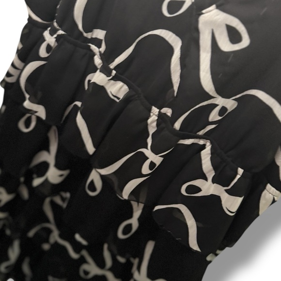 Old Navy Vintage Y2K Womens Black/White Tiered Ruffle Bow Mini Dress Size XXL - Picture 6 of 6